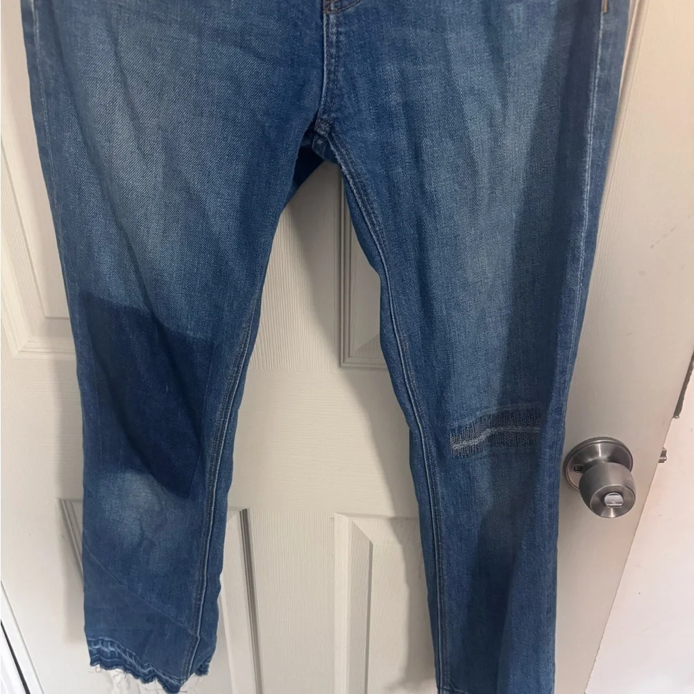 Derek Lam 10 Crosby -Sz 29 BLUE GIA MID-RISE CROPPED FLARE DENIM JEANS PATCHWORK